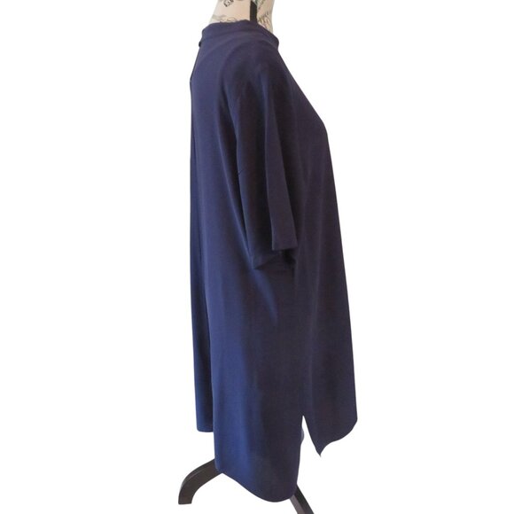 Eileen Fisher Navy Blue Tunic/Dress, Size Large, Boxy, Loose Fit - EUC - Picture 3 of 8